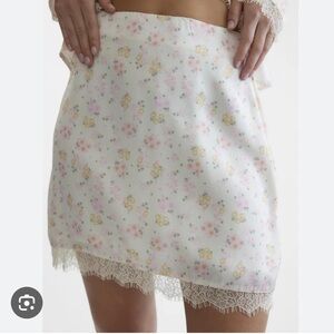 Floral Lace Mini Skirt by Something New